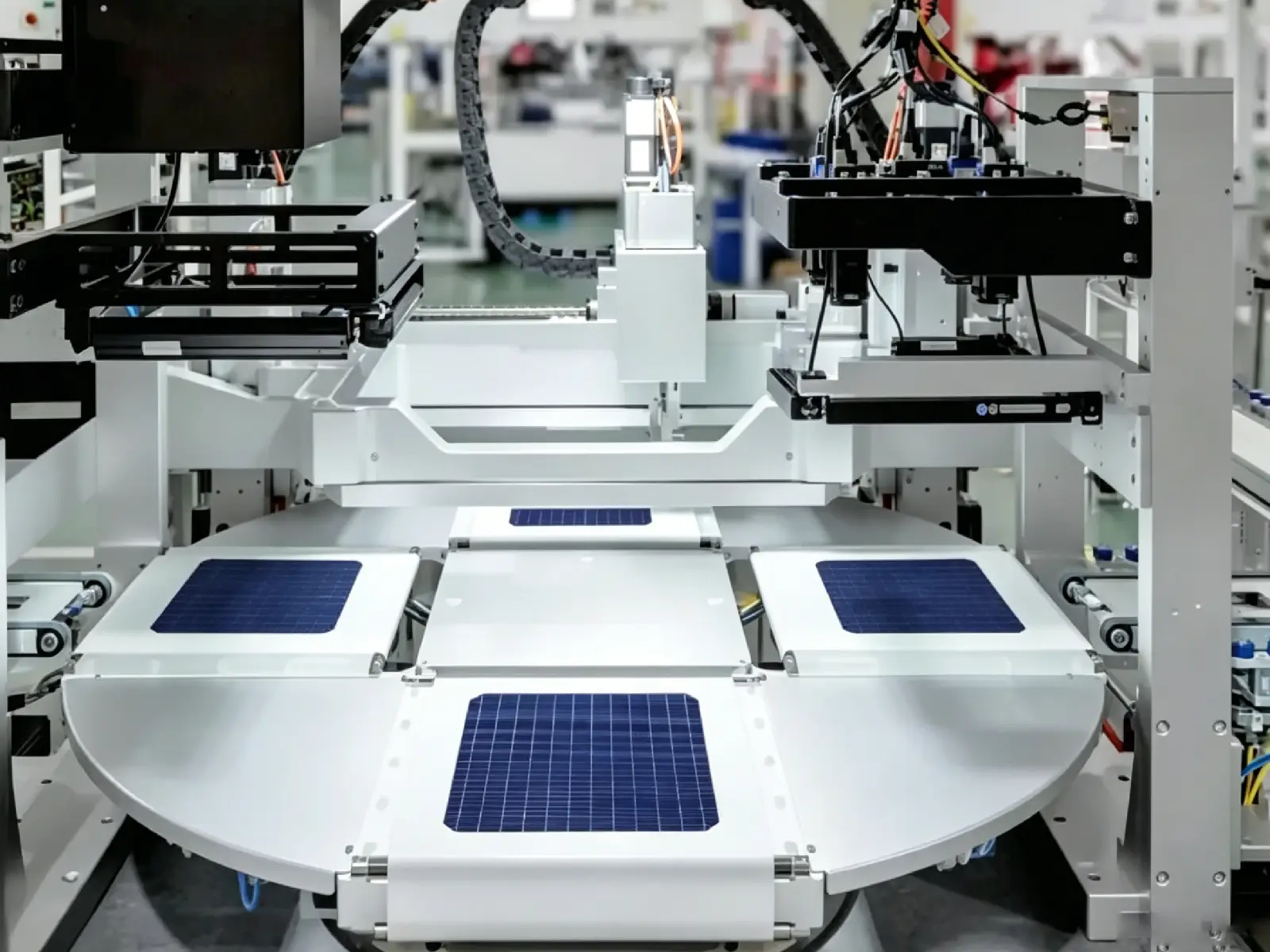Automatic solar cell assembly equipment at Gaotu Innovation solar OEM ODM factory, precision production line for custom solar panels
