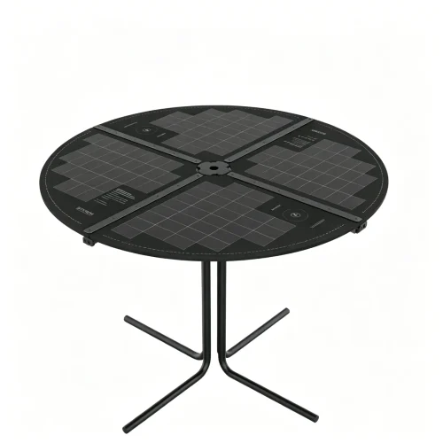 GTPOW 70W Foldable Wireless Charging Solar Table, HPBC Solar Panel Outdoor Camping Table with Multi-Port Output