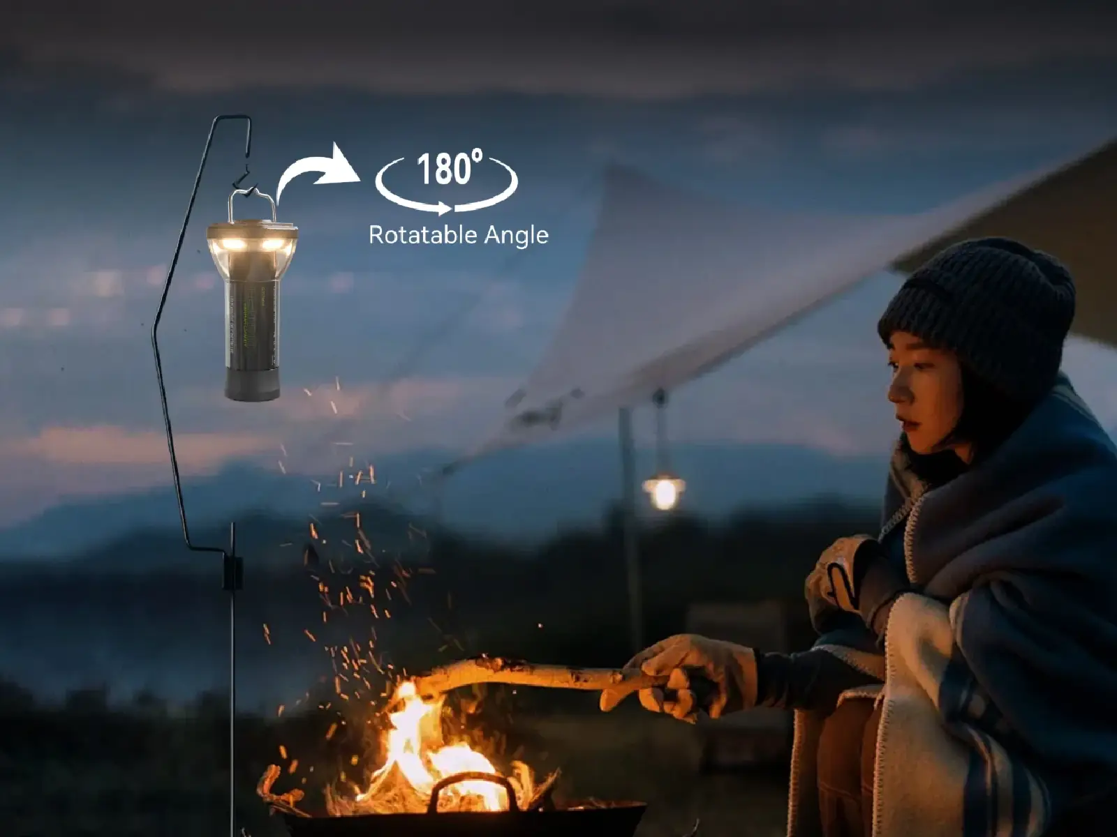 180° rotatable solar camping lantern, waterproof outdoor solar light for camping RV travel wholesale