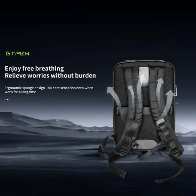 Key features specification infographic of GTPOW 13W solar backpack