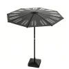 GTPOW-126W Bifacial Solar Shade Umbrella, Foldable Patio Solar Umbrella with Built-in Battery & Multi-Port Charging