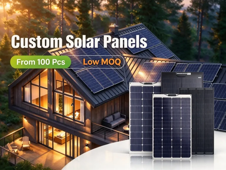 Custom solar panels with low MOQ from 50 pieces produced at Gaotu Innovation factory for B2B OEM orders